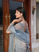 Grey Ready made occasionally Wear 3pc Set - Chikankari official