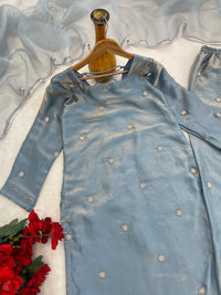 Grey Ready made occasionally Wear 3pc Set - Chikankari official