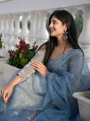 Grey Ready made occasionally Wear 3pc Set - Chikankari official