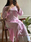 Gulab Modal Kurti fine intricate - Chikankari official