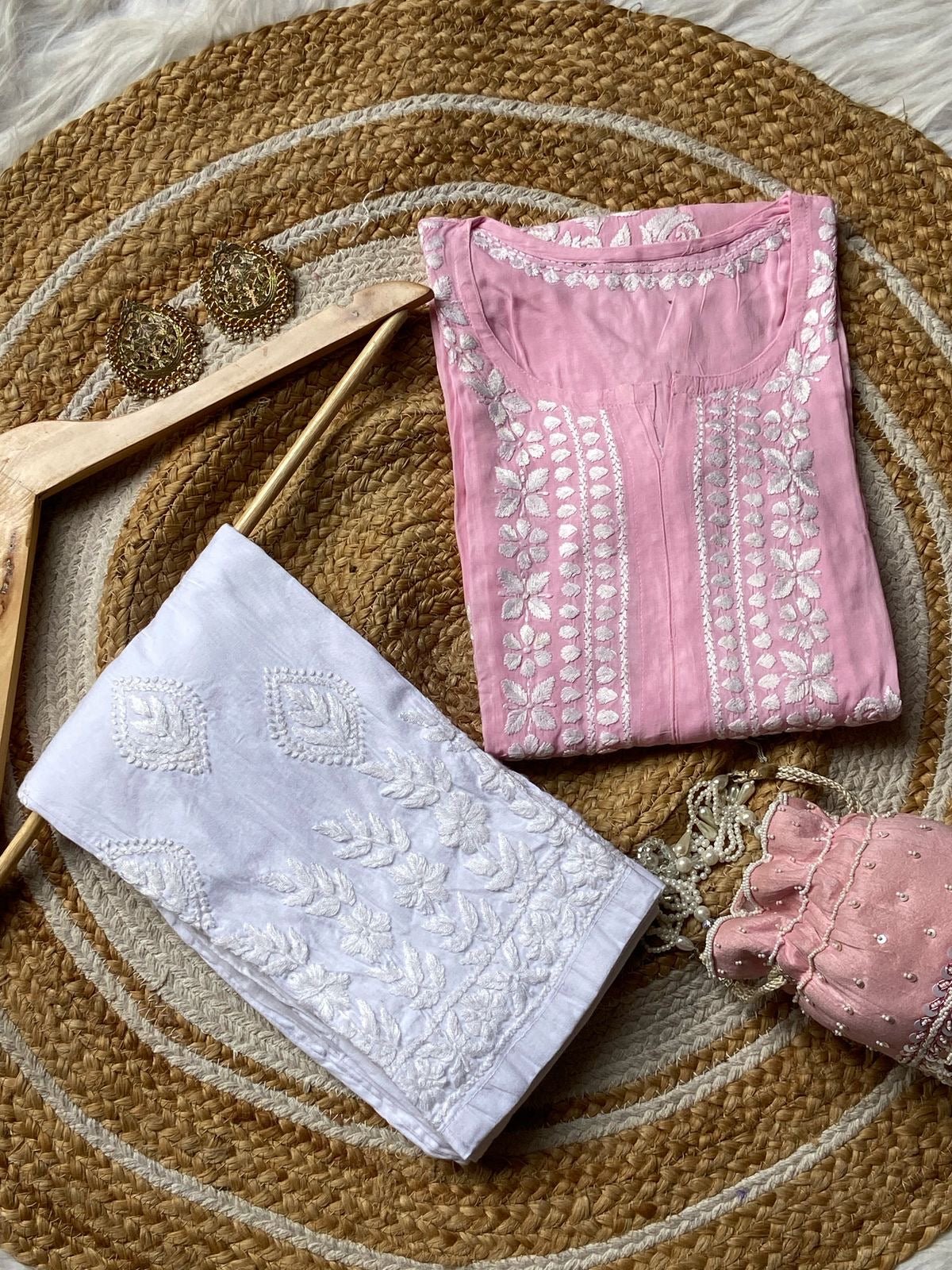 Gulab Modal Kurti fine intricate - Chikankari official