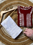 Gulab Modal Kurti fine intricate - Chikankari official