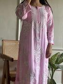 Gulab Modal Kurti fine intricate - Chikankari official