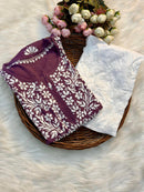 Gulshan Heavy Daman Modal Cotton Kurta - Chikankari official