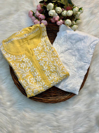 Gulshan Heavy Daman Modal Cotton Kurta - Chikankari official