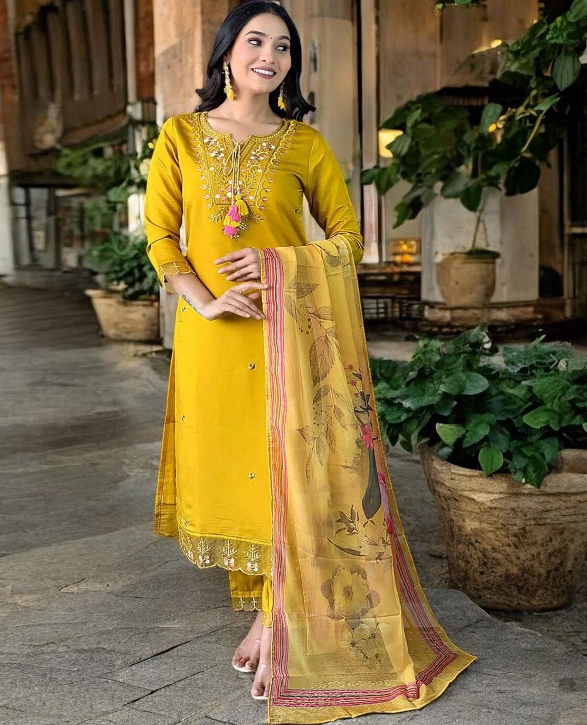 Haldi Special Fancy Top and Bottom & Dupatta - Chikankari official