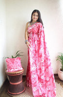 Hand Block Printed Saree - Chikankari official