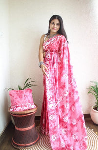 Hand Block Printed Saree - Chikankari official