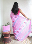 Hand Block Printed Saree - Chikankari official