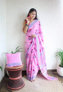 Hand Block Printed Saree - Chikankari official