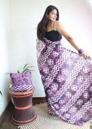 Hand Block Printed Saree - Chikankari official