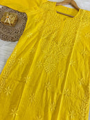 Handcrafted Dobby Cotton Kurtis - Chikankari official