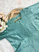 Handcrafted Eid special Mul co ord set - Chikankari official