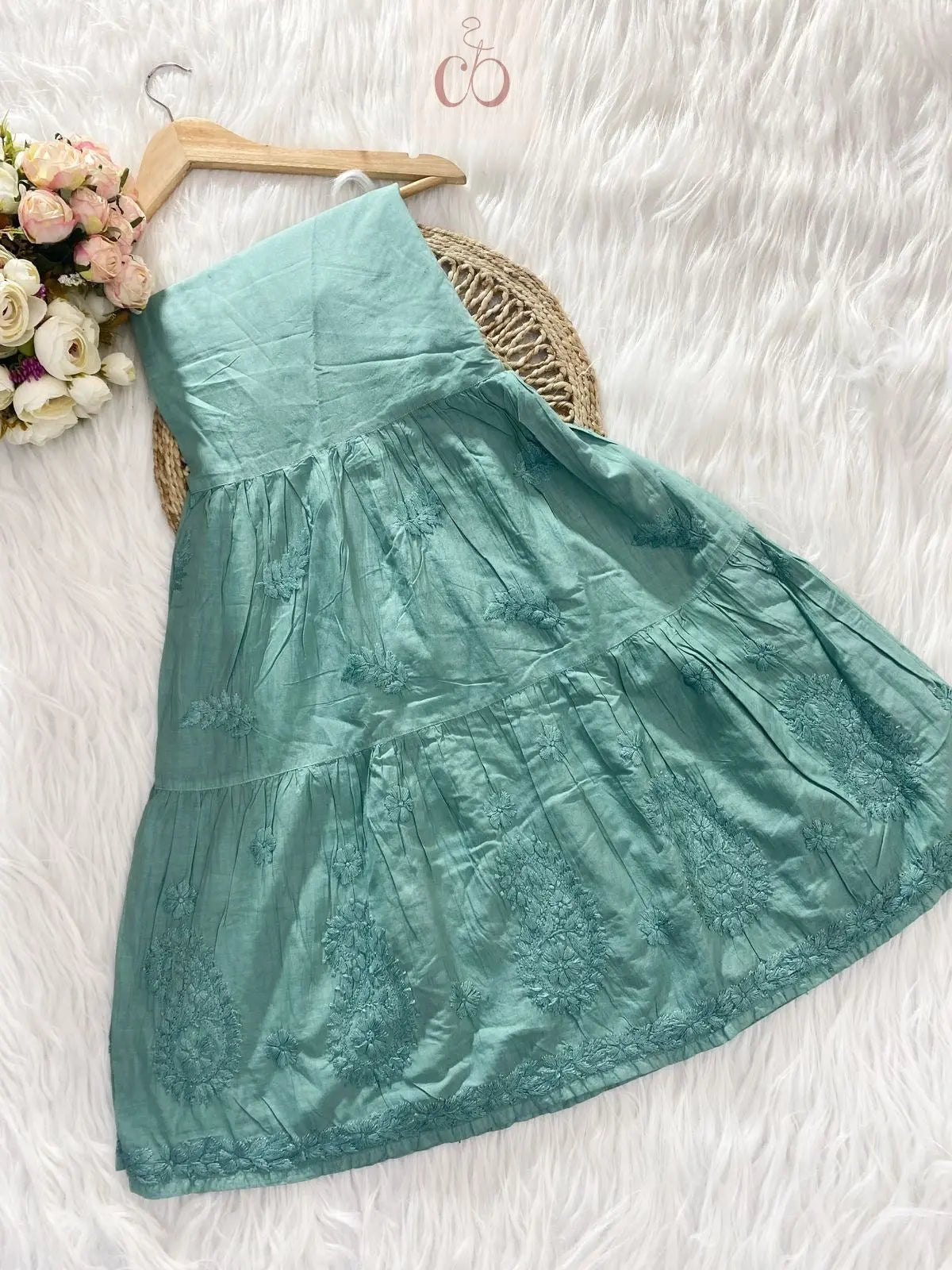 Handcrafted Eid special Mul co ord set - Chikankari official