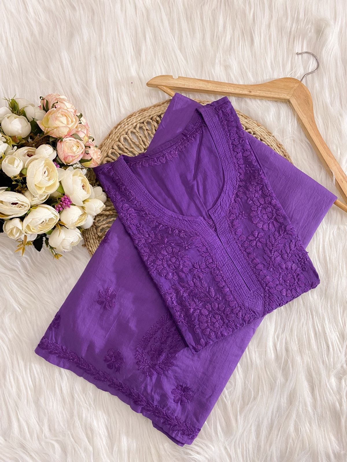 Handcrafted Heavy boota Chikan Combo - Chikankari official