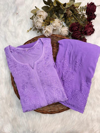 Handmade Premium Rayon 2pc Set - Chikankari official