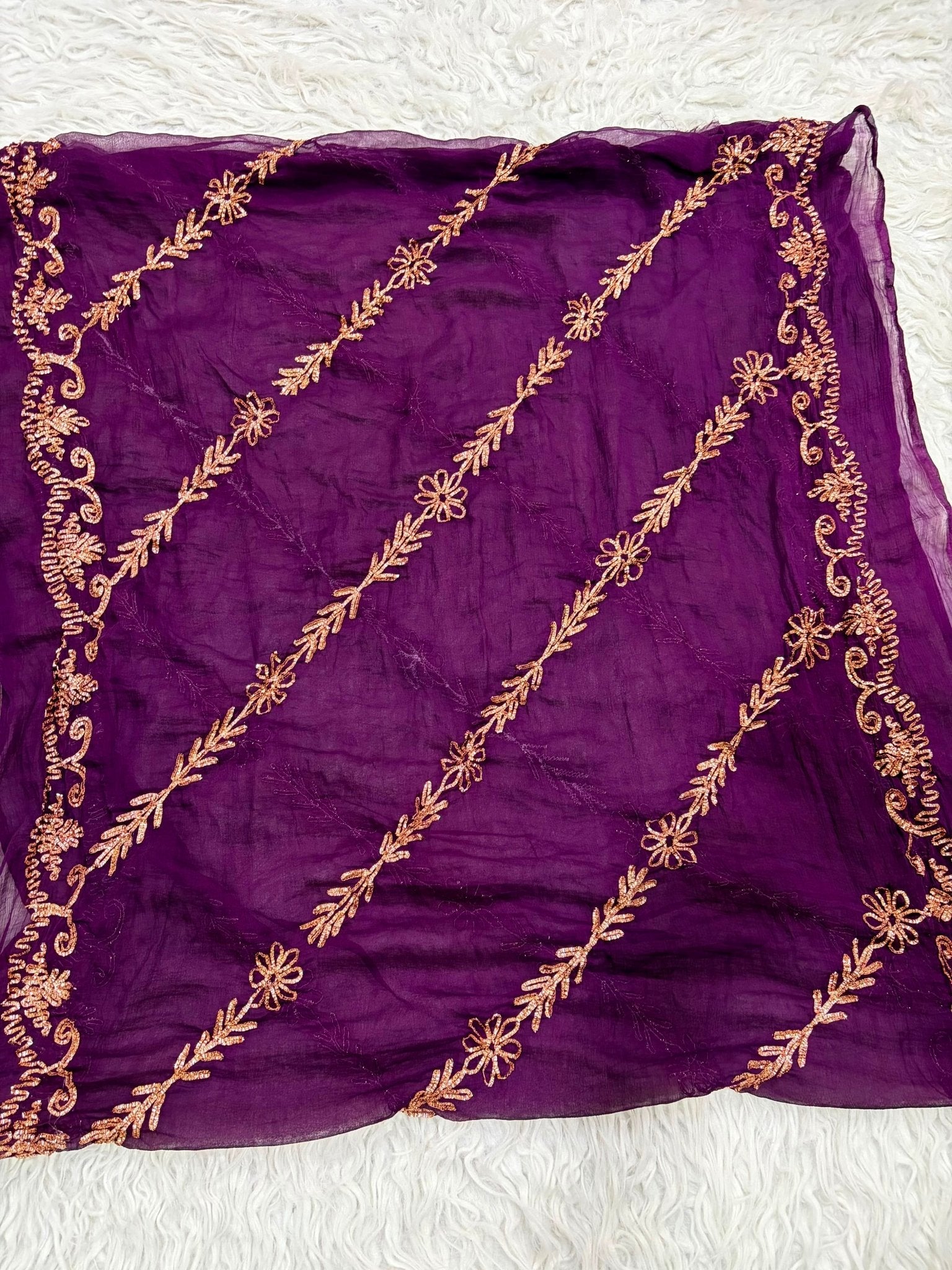 Handwork Chanderi Cotton Kurta Palazzo Set with Chiffon Gota Patti Dupatta - Chikankari official