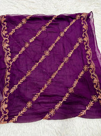 Handwork Chanderi Cotton Kurta Palazzo Set with Chiffon Gota Patti Dupatta - Chikankari official