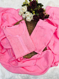 Handwork cotton 3pc set - Chikankari official