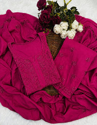 Handwork cotton 3pc set - Chikankari official