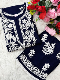 Handwork Heavy Modal Plazzo Combo - Chikankari official
