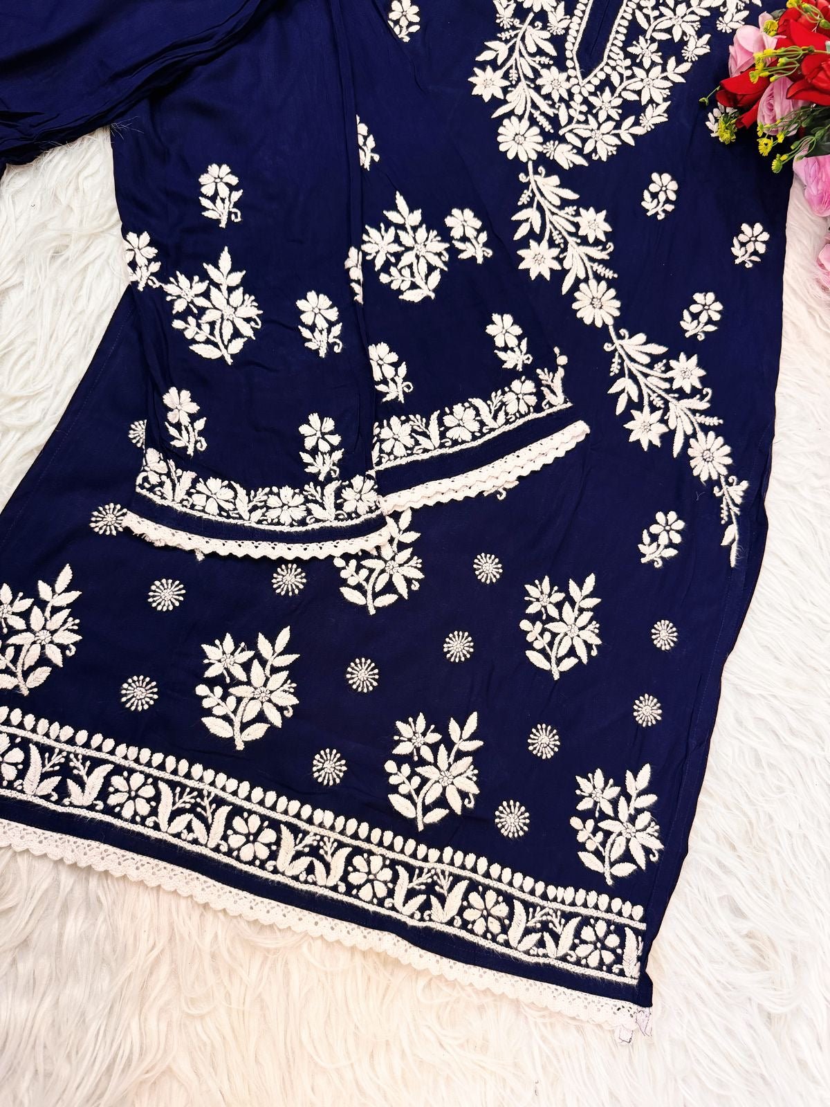 Handwork Heavy Modal Plazzo Combo - Chikankari official