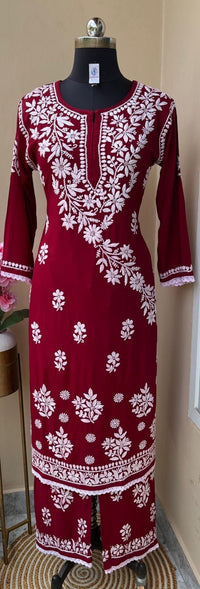 Handwork Heavy Modal Plazzo Combo - Chikankari official