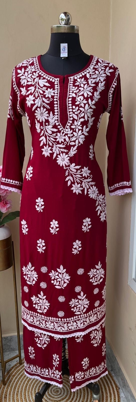Handwork Heavy Modal Plazzo Combo - Chikankari official