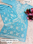 Handwork Heavy Modal Plazzo Combo - Chikankari official