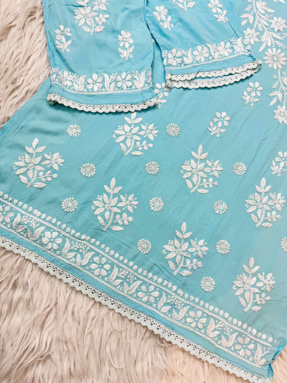 Handwork Heavy Modal Plazzo Combo - Chikankari official