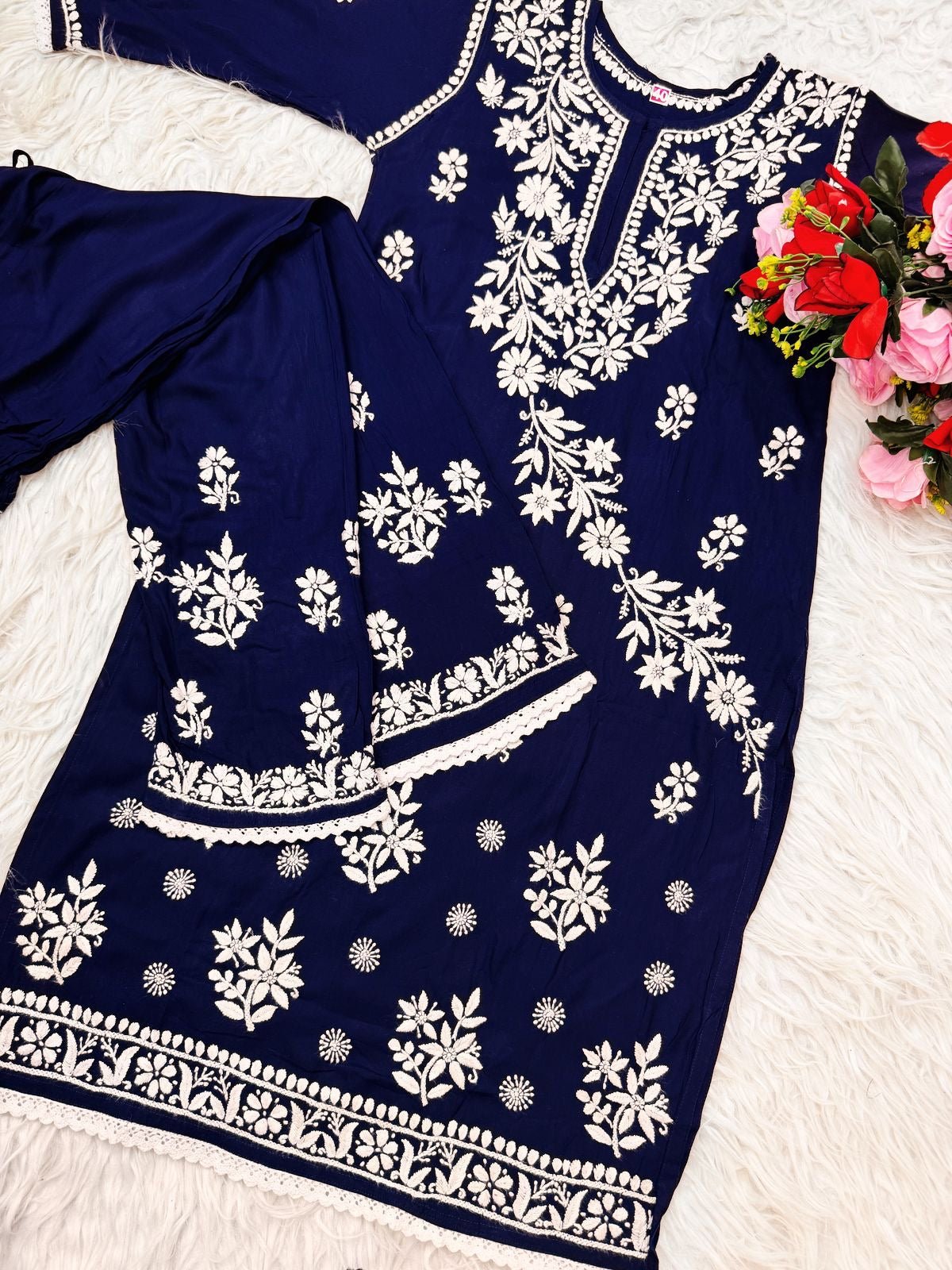 Handwork Heavy Modal Plazzo Combo - Chikankari official