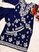 Handwork Heavy Modal Plazzo Combo - Chikankari official