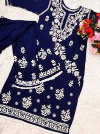 Handwork Heavy Modal Plazzo Combo - Chikankari official