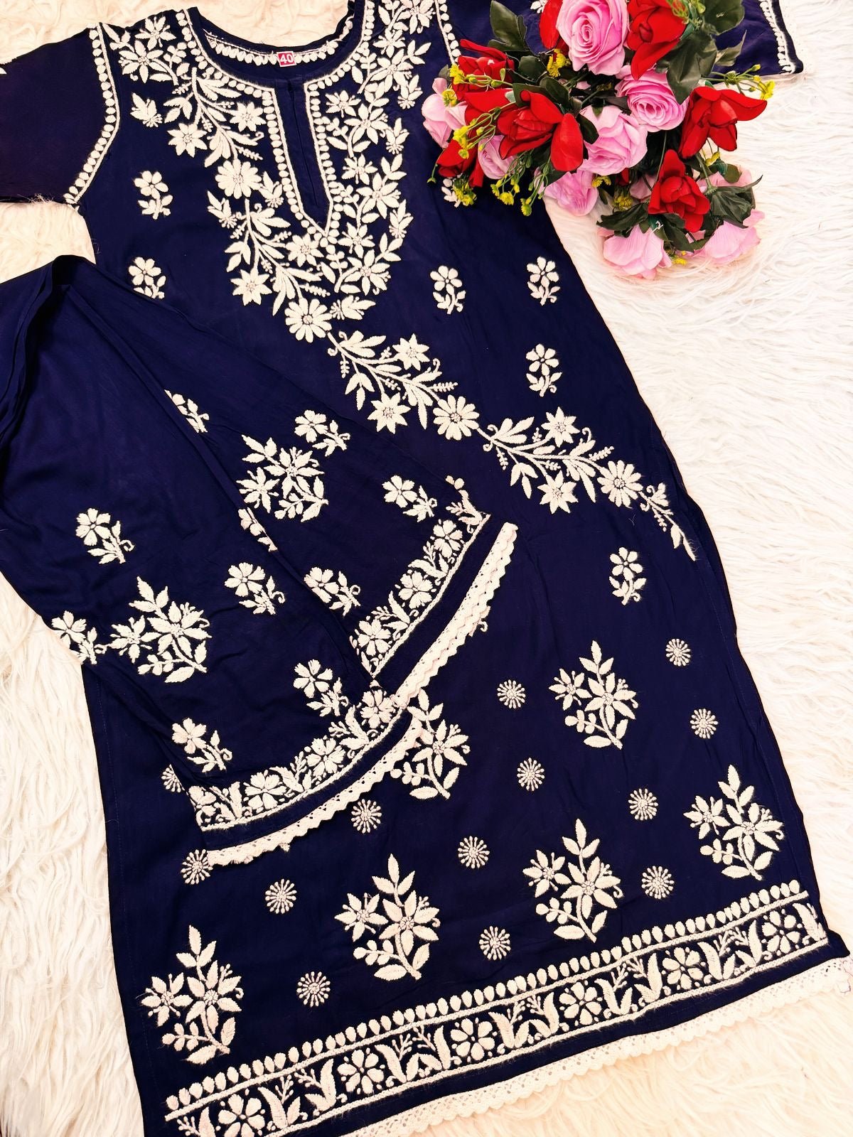 Handwork Heavy Modal Plazzo Combo - Chikankari official