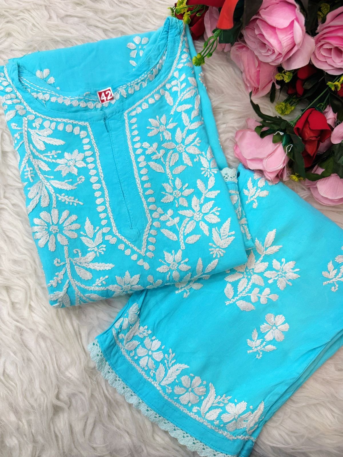 Handwork Heavy Modal Plazzo Combo - Chikankari official