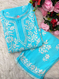 Handwork Heavy Modal Plazzo Combo - Chikankari official