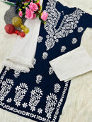 Handwork Pure Modal chikan kurti - Chikankari official
