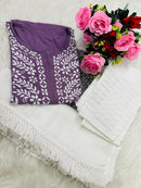 Handwork Pure Modal chikan kurti - Chikankari official