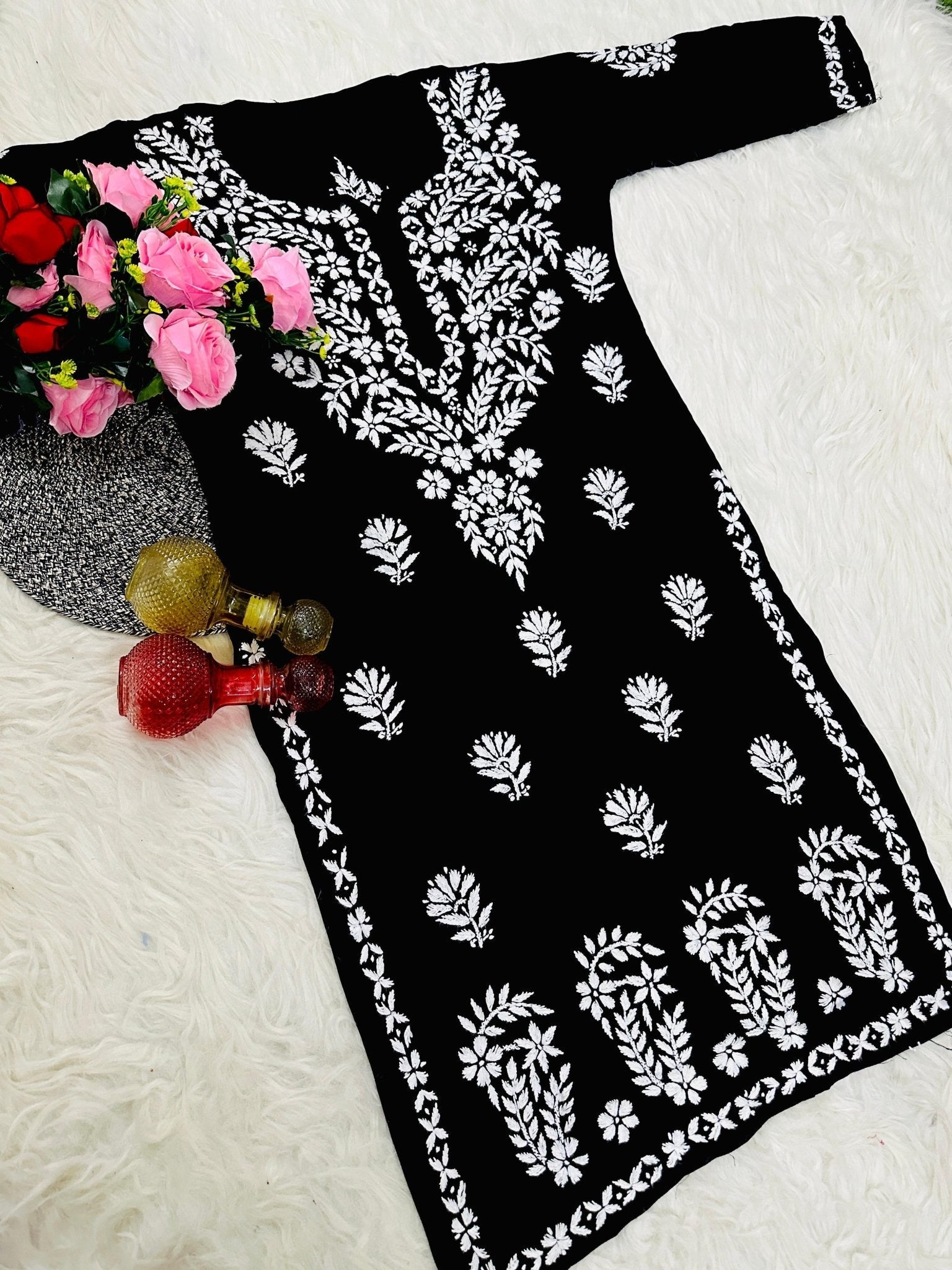 Handwork Pure Modal chikan kurti - Chikankari official