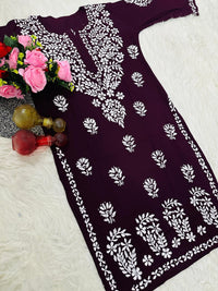 Handwork Pure Modal chikan kurti - Chikankari official