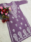 Handwork Pure Modal chikan kurti - Chikankari official
