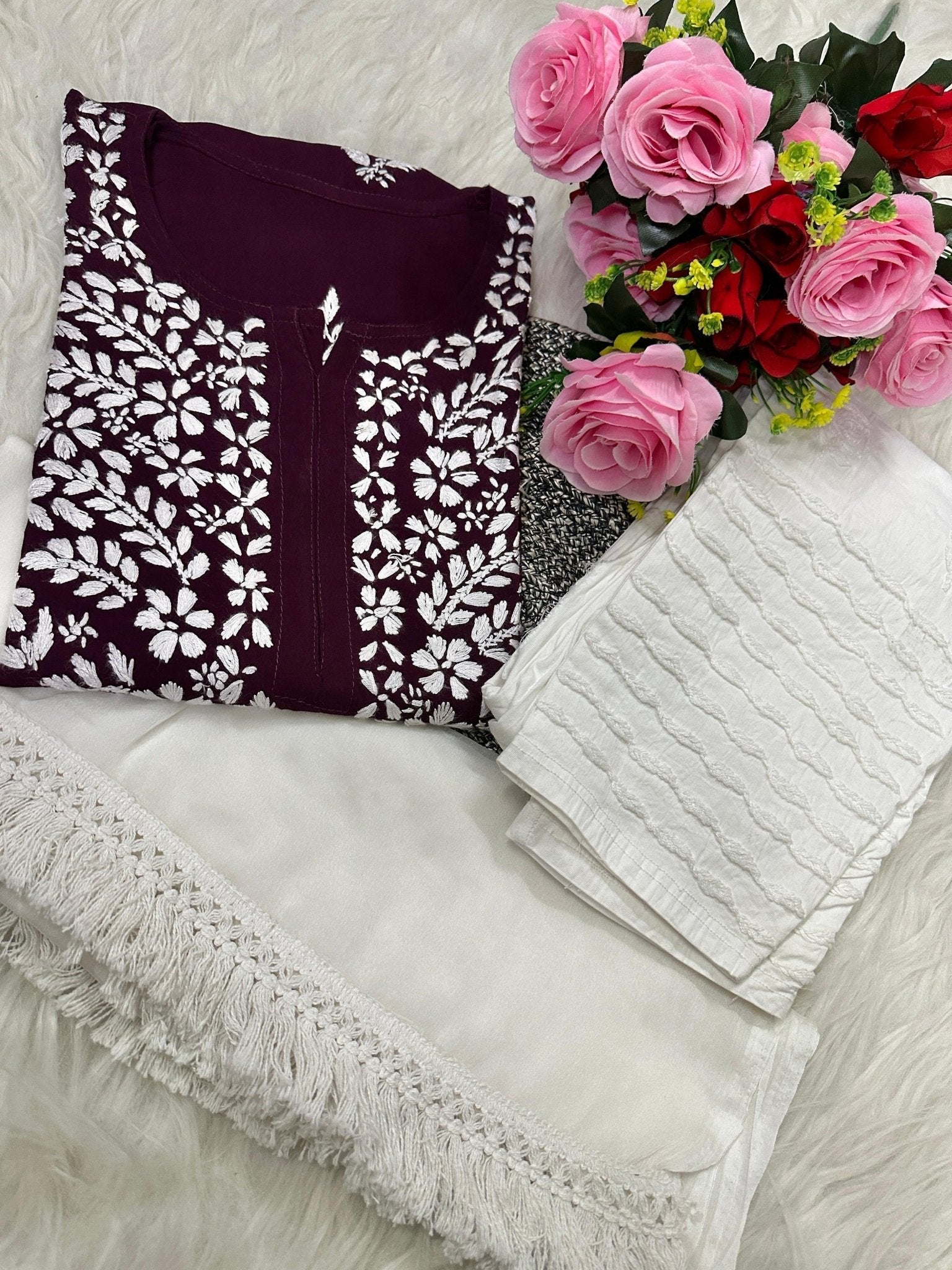 Handwork Pure Modal chikan kurti - Chikankari official