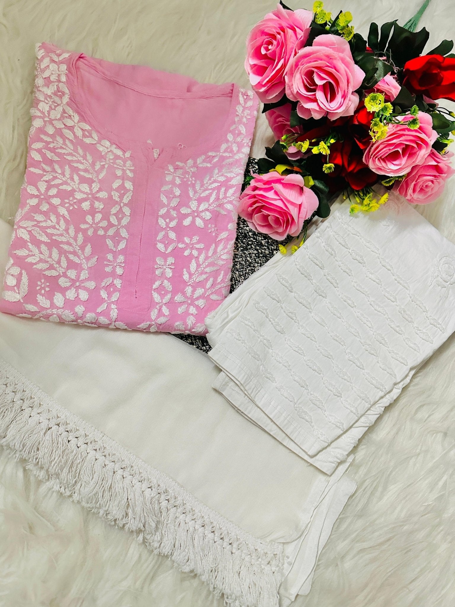 Handwork Pure Modal chikan kurti - Chikankari official