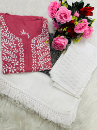 Handwork Pure Modal chikan kurti - Chikankari official