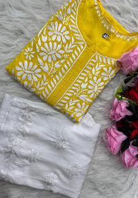 Handwork pure Modal Heavy work kurti - Chikankari official
