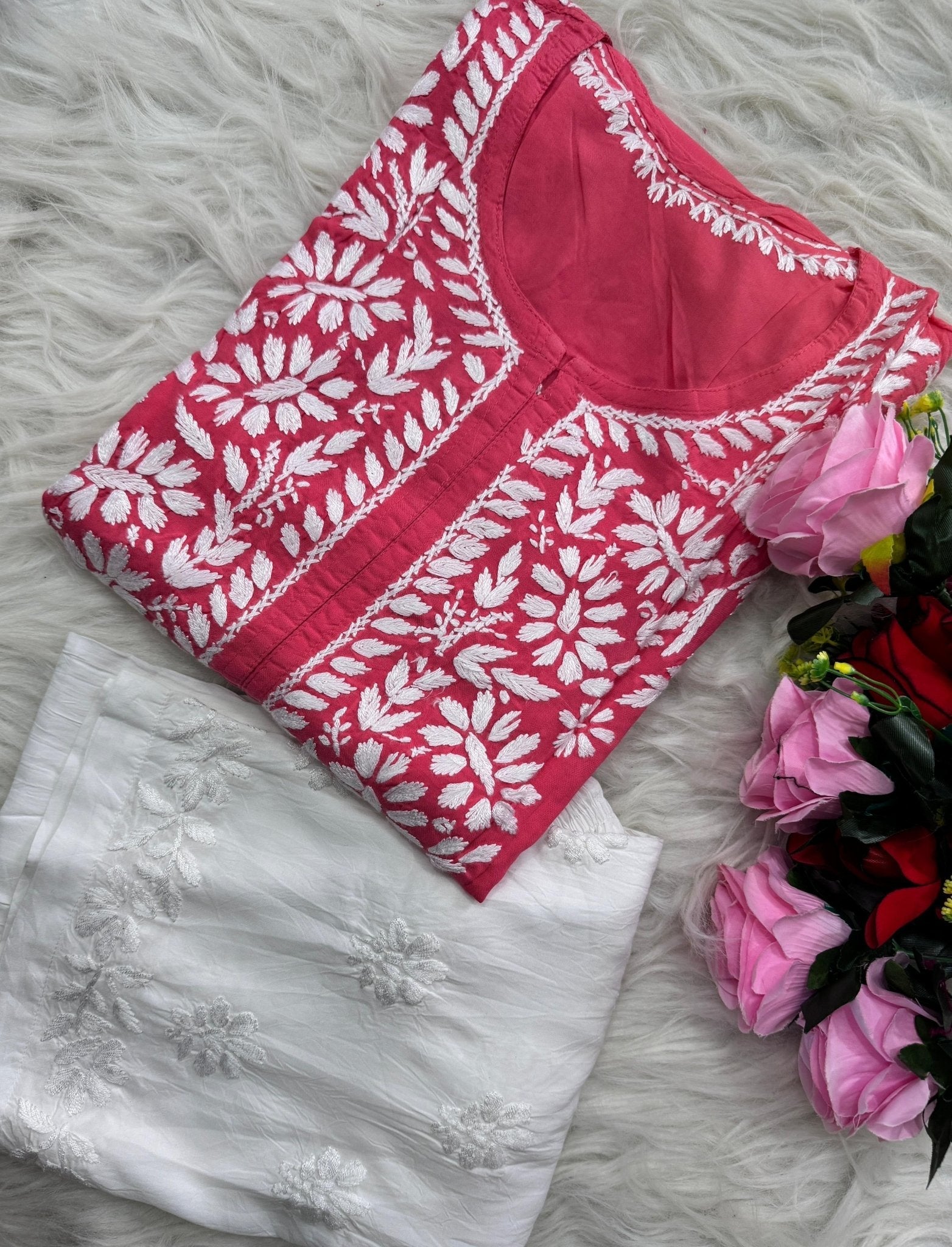 Handwork pure Modal Heavy work kurti - Chikankari official