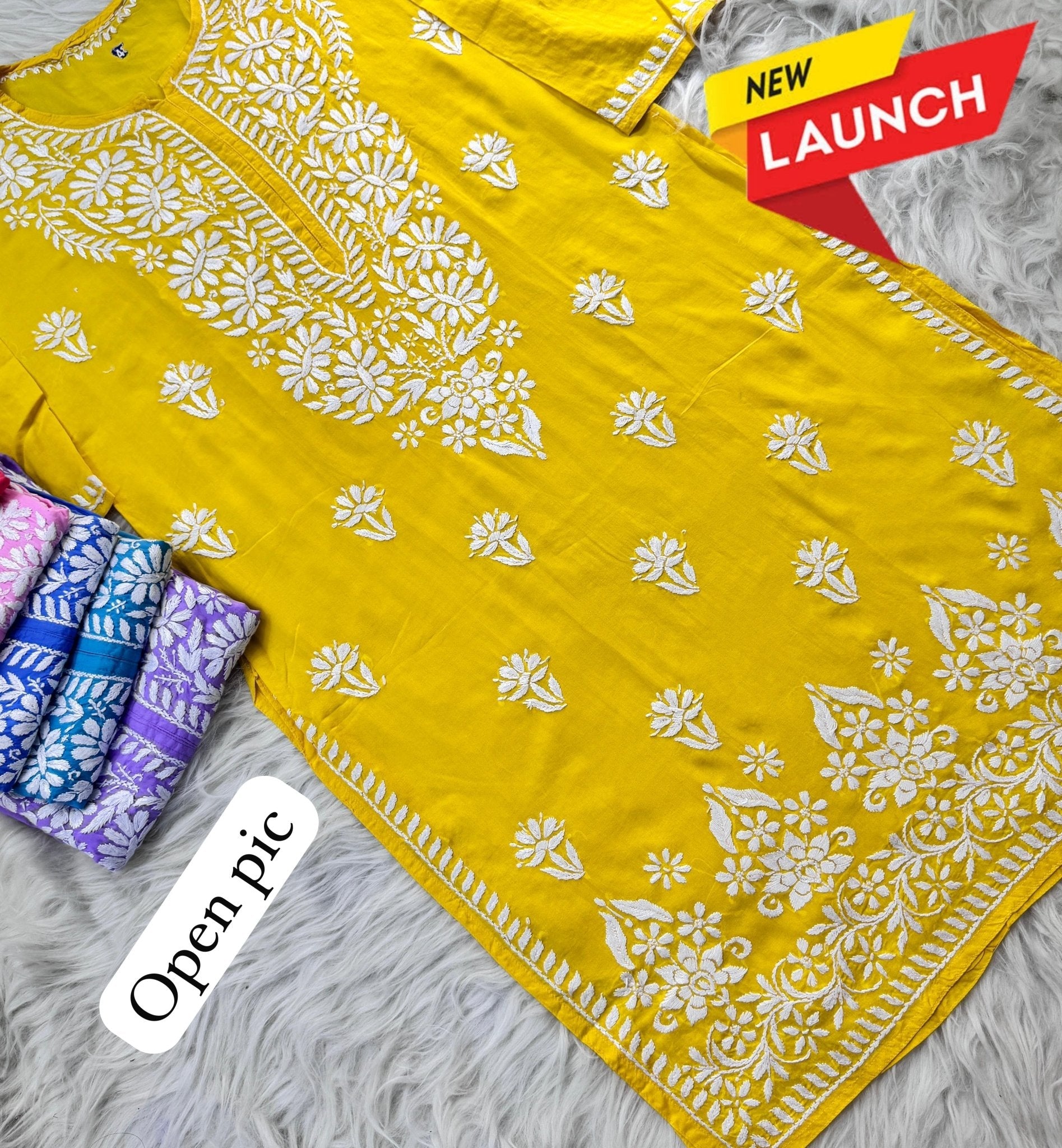 Handwork pure Modal Heavy work kurti - Chikankari official