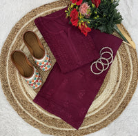 Handwork Single Shade Rayon Combo - Chikankari official