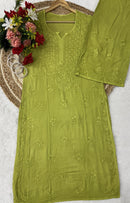 Handwork Single Shade Rayon Combo - Chikankari official