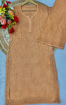 Handwork Single Shades Rayon Kurta plazzo combo - chikankariofficial